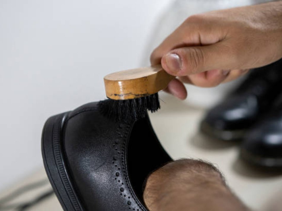 Brush before polishing shoes